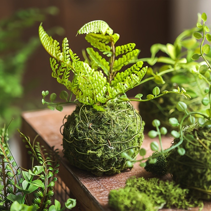 Sphagnum Moss Dry - Künstlicher Moosball-Pflanzgefäß, Natürlicher Grüner Bonsai-Pflanzenbehälter, Garten-Mikrolandschaft